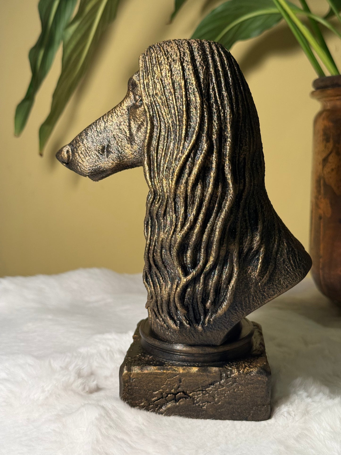 Afghan Hound Antique Bust