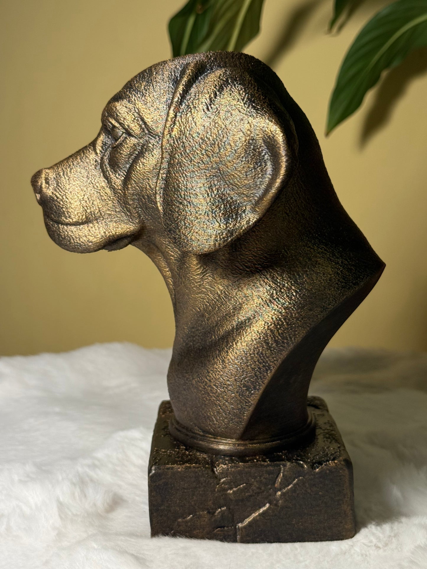 Beagle side view antique style bust – Beagle 3D printed dog statue home decor