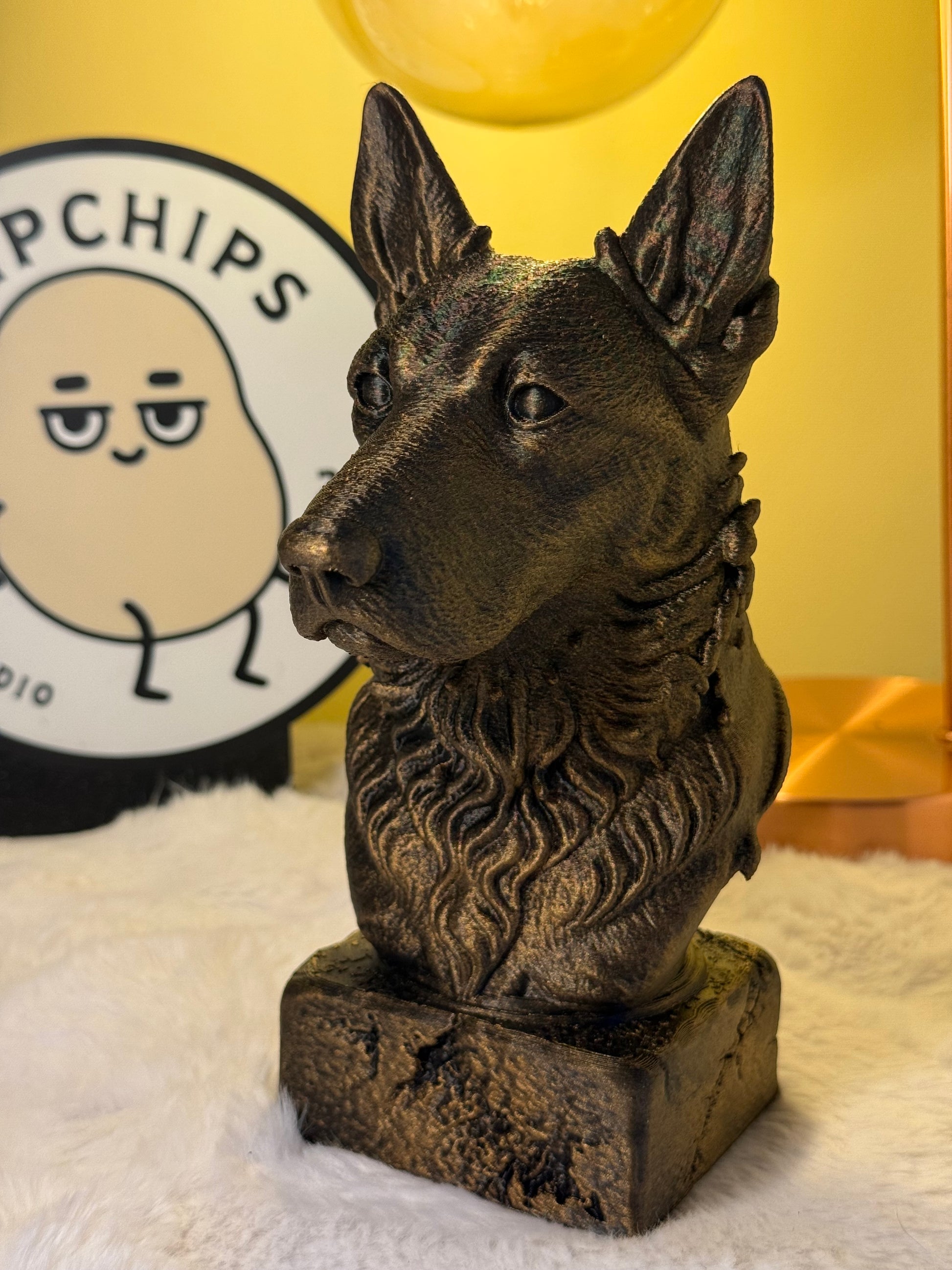 Beauceron antique bust – hand-painted 3D print dog statue collectible decor