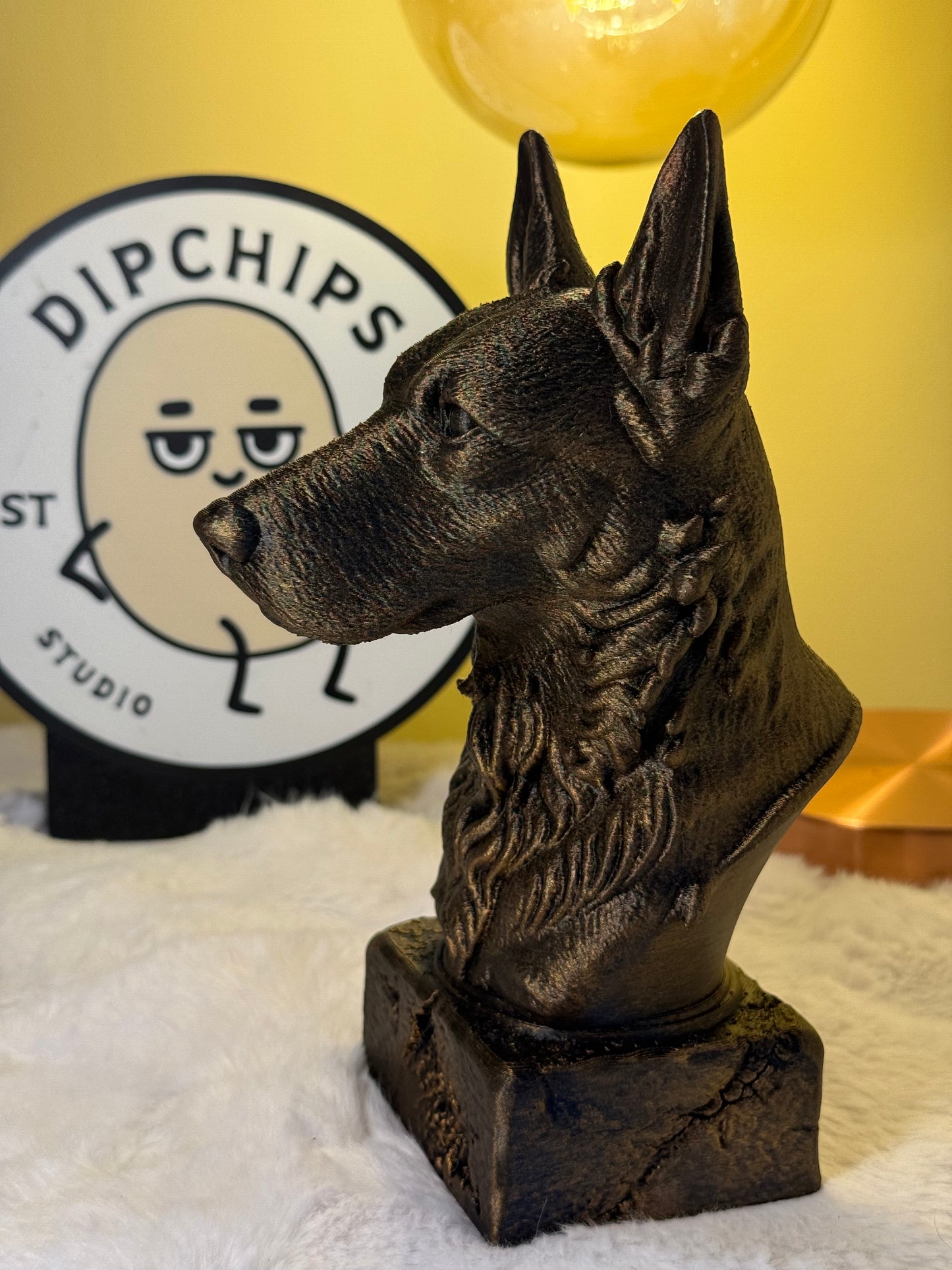 Beauceron side view antique style bust – Beauceron 3D printed dog statue home decor