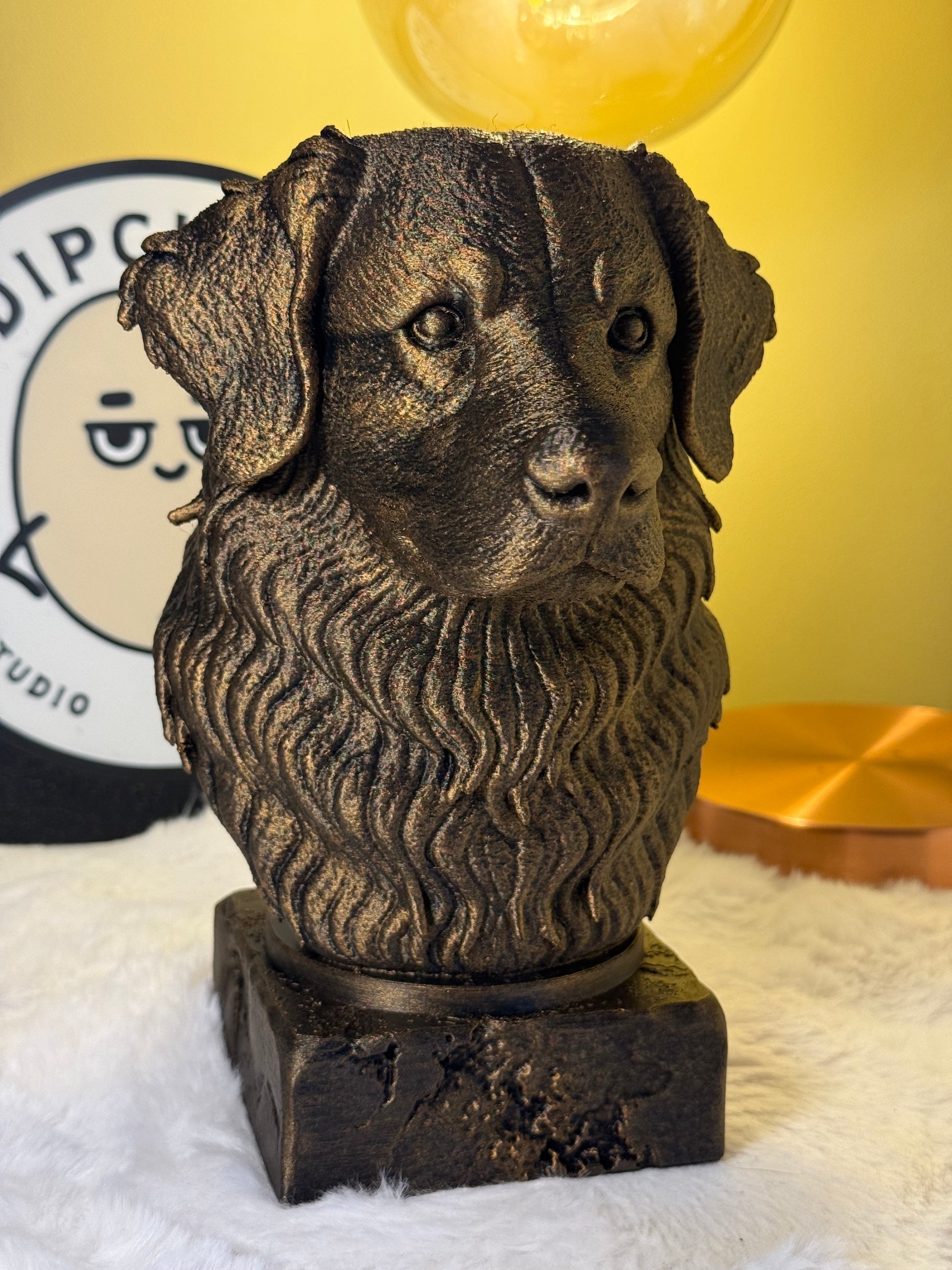 Bernese Mountain Dog side view antique style bust – Bernese Mountain Dog 3D printed dog statue home decor