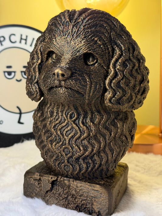 Bolonka antique bust – hand-painted 3D print dog statue collectible decor