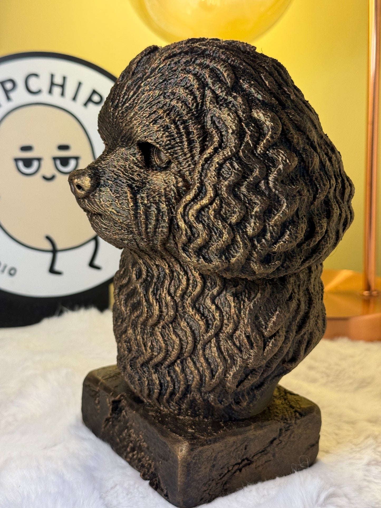 Bolonka side view antique style bust – Bolonka 3D printed dog statue home decor