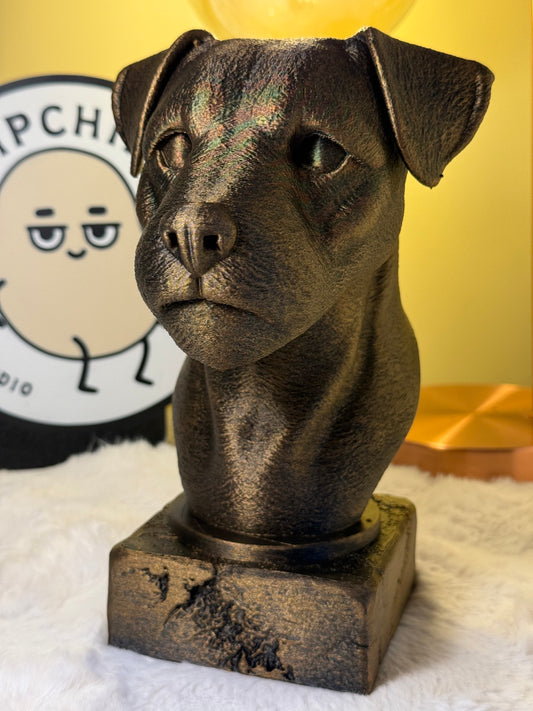 Border Terrier antique bust – hand-painted 3D print dog statue collectible decor