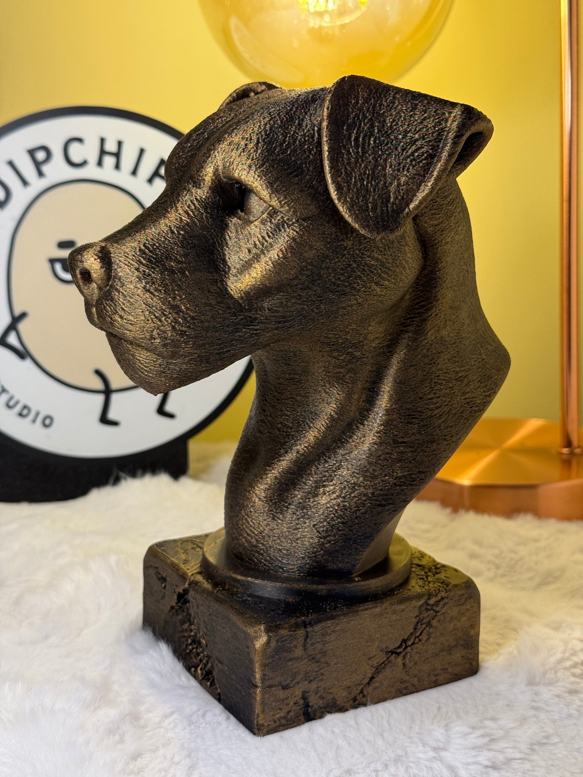 Border Terrier side view antique style bust – Border Terrier 3D printed dog statue home decor