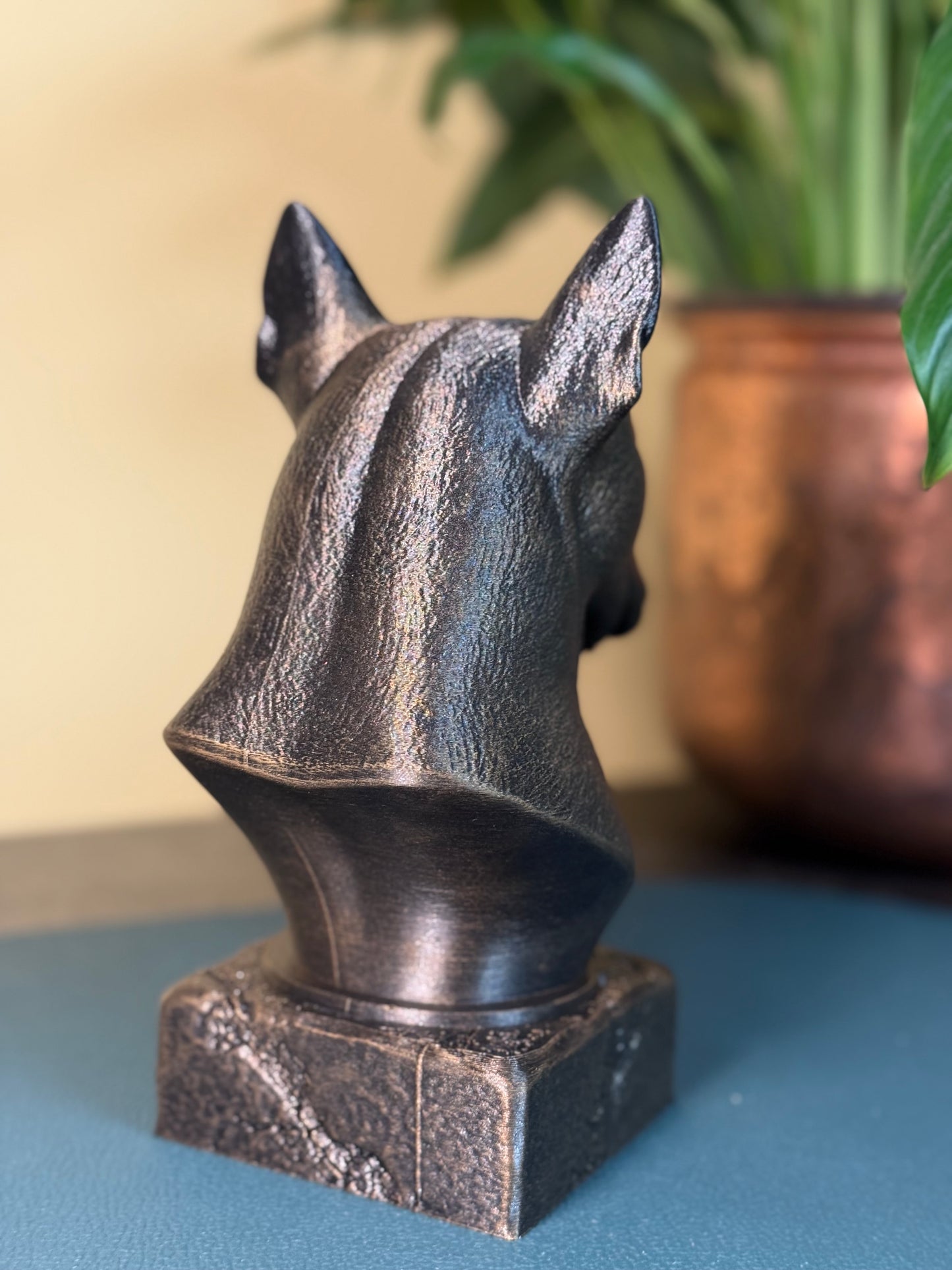 Bull Terrier side view antique style bust – Bull Terrier 3D printed dog statue home decor