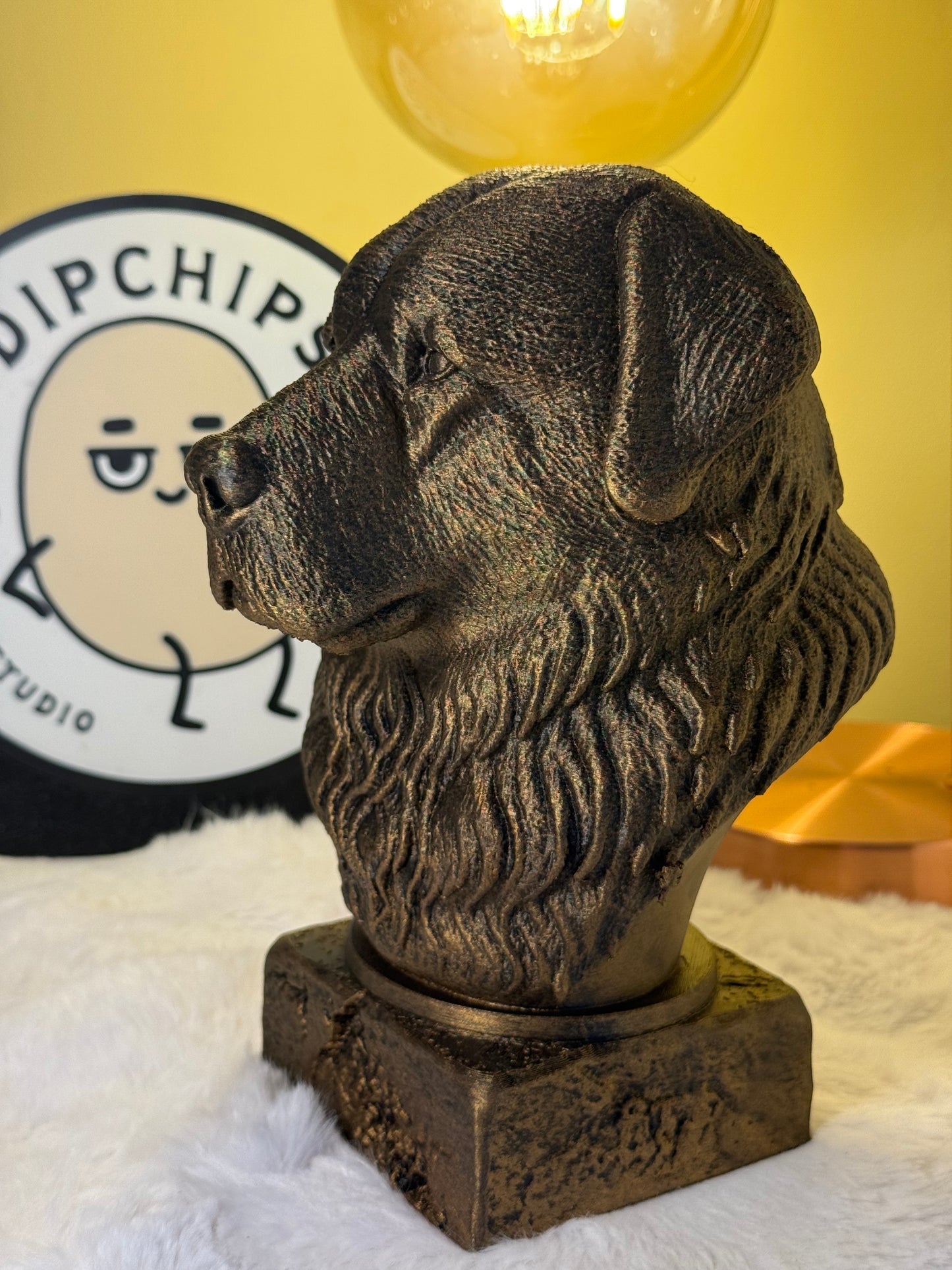 Caucasian Shepherd side view antique style bust – Caucasian Shepherd 3D printed dog statue home decor