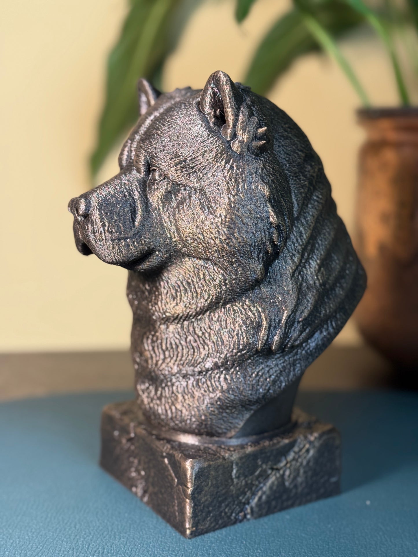 Chow Chow side view antique style bust – Chow Chow 3D printed dog statue home decor