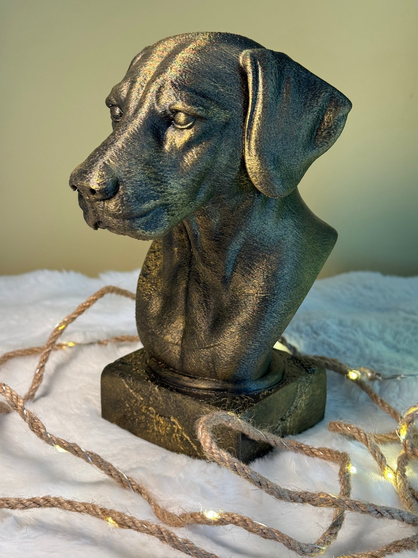 Dalmatian antique bust – hand-painted 3D print dog statue collectible decor
