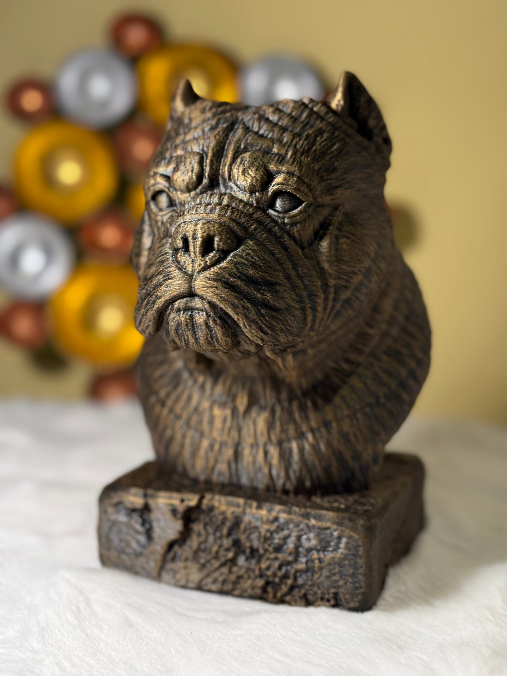 Exotic Bully full antique bust sculpture – 3D printed Exotic Bully statue, collectible home decor gift