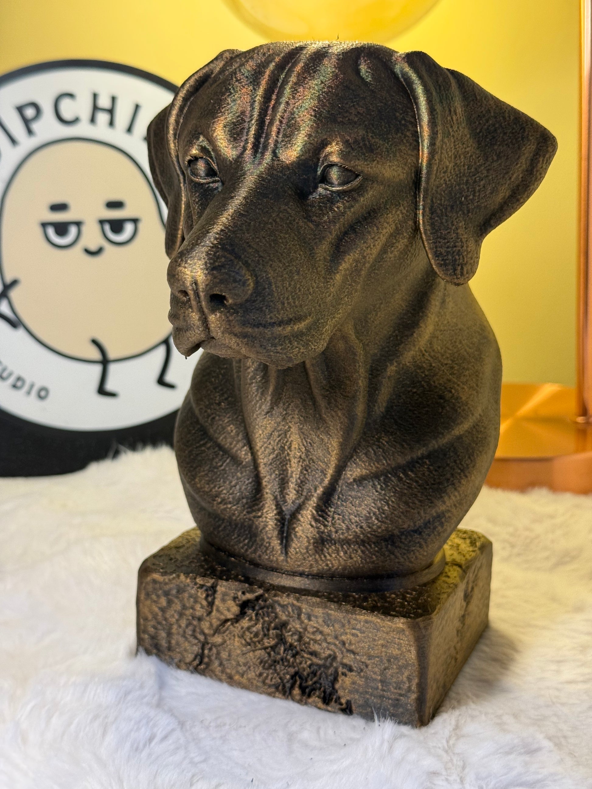 German Shorthaired Pointer antique bust – hand-painted 3D print dog statue collectible decor