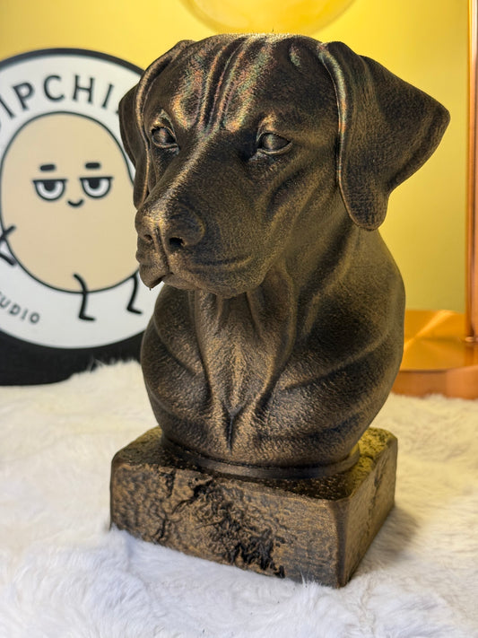German Shorthaired Pointer antique bust – hand-painted 3D print dog statue collectible decor