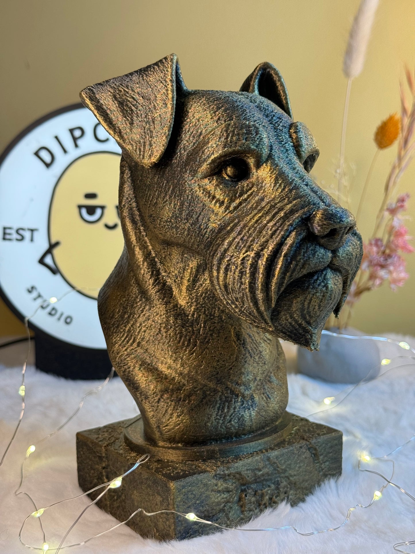 Schnauzer Antique Bust