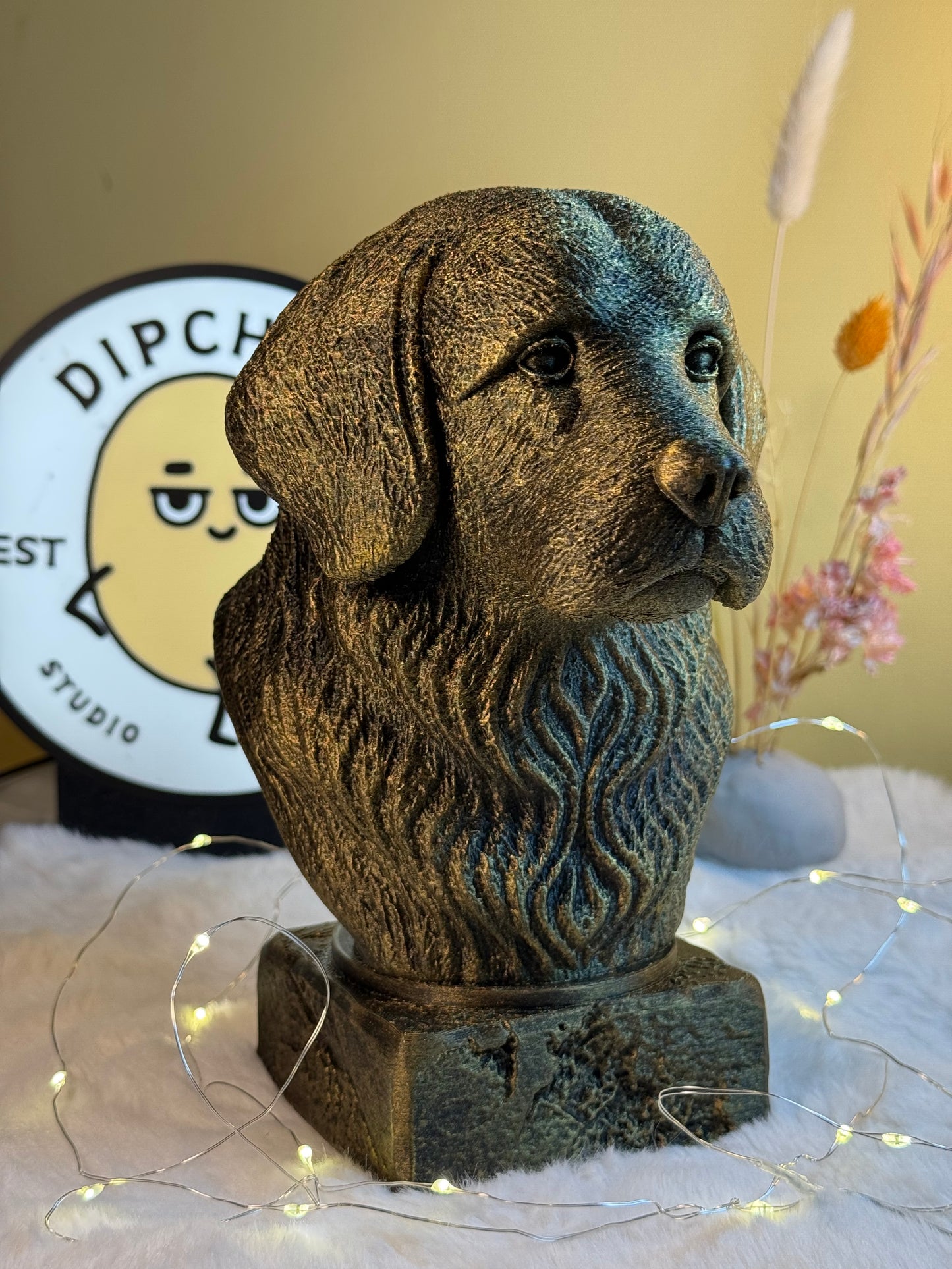 Tibetan Spaniel Antique Bust
