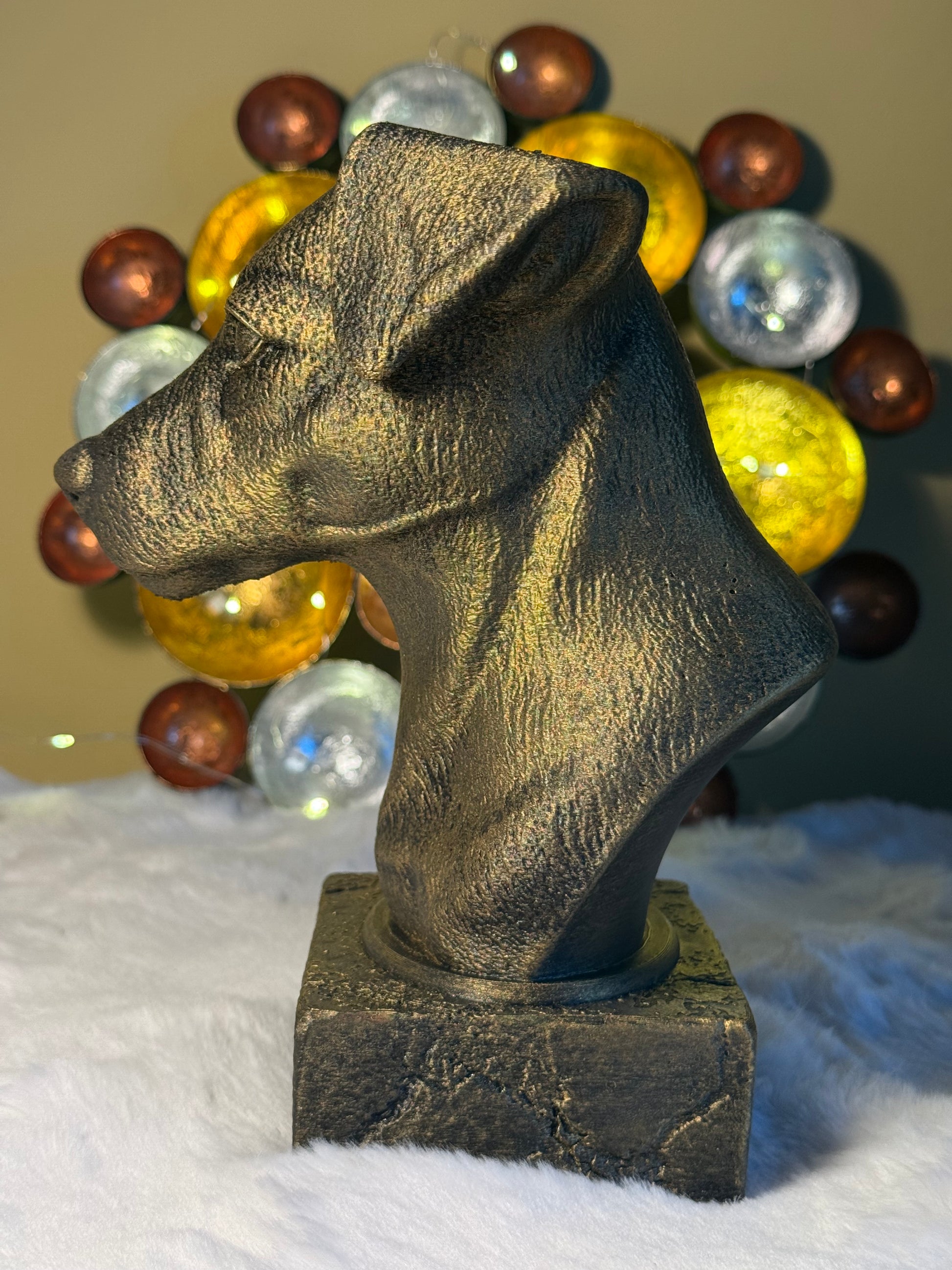 Jack Russel full antique bust sculpture – 3D printed Jack Russel statue, collectible home decor gift