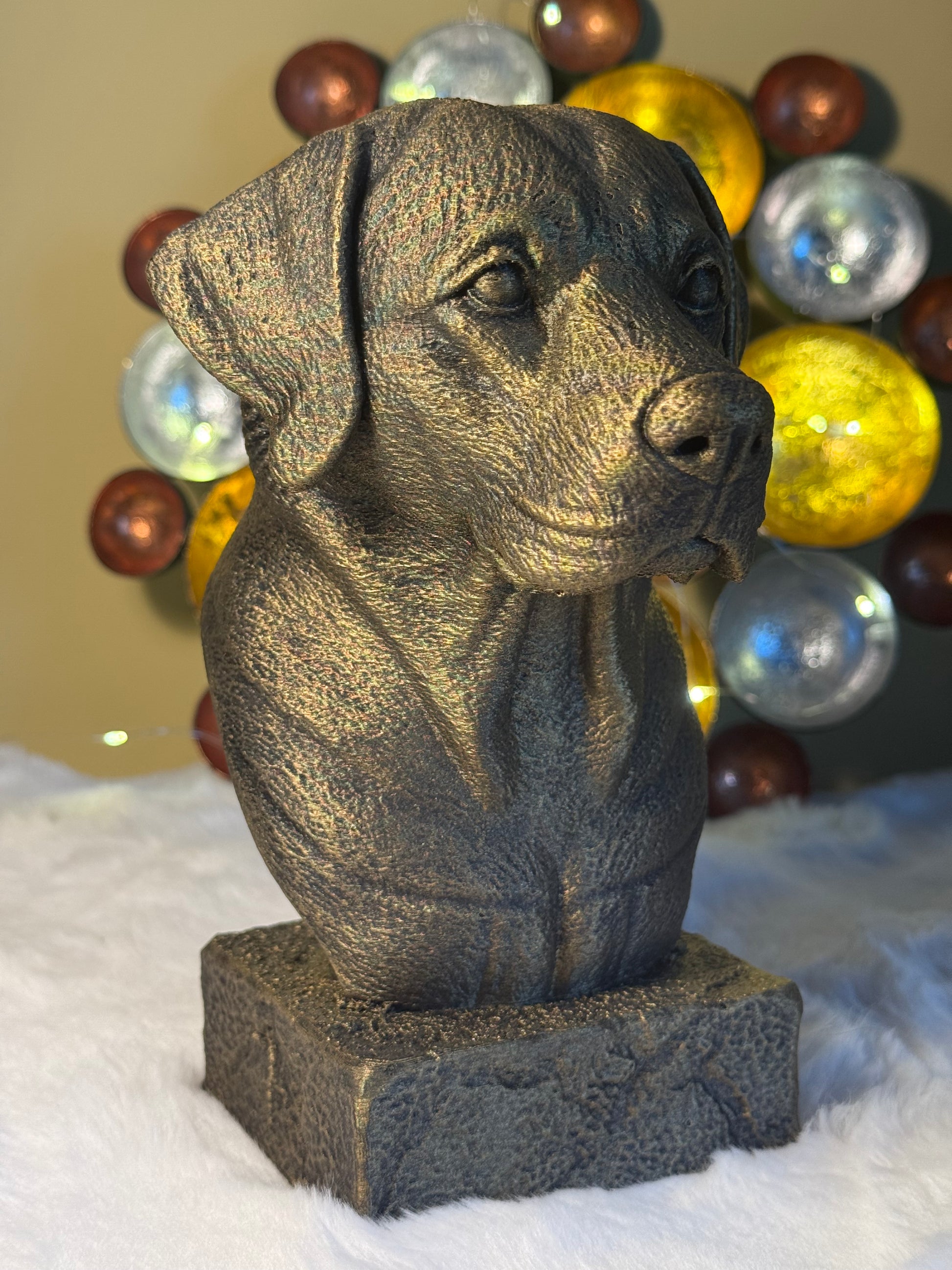 Labrador full antique bust sculpture – 3D printed Labrador statue, collectible home decor gift
