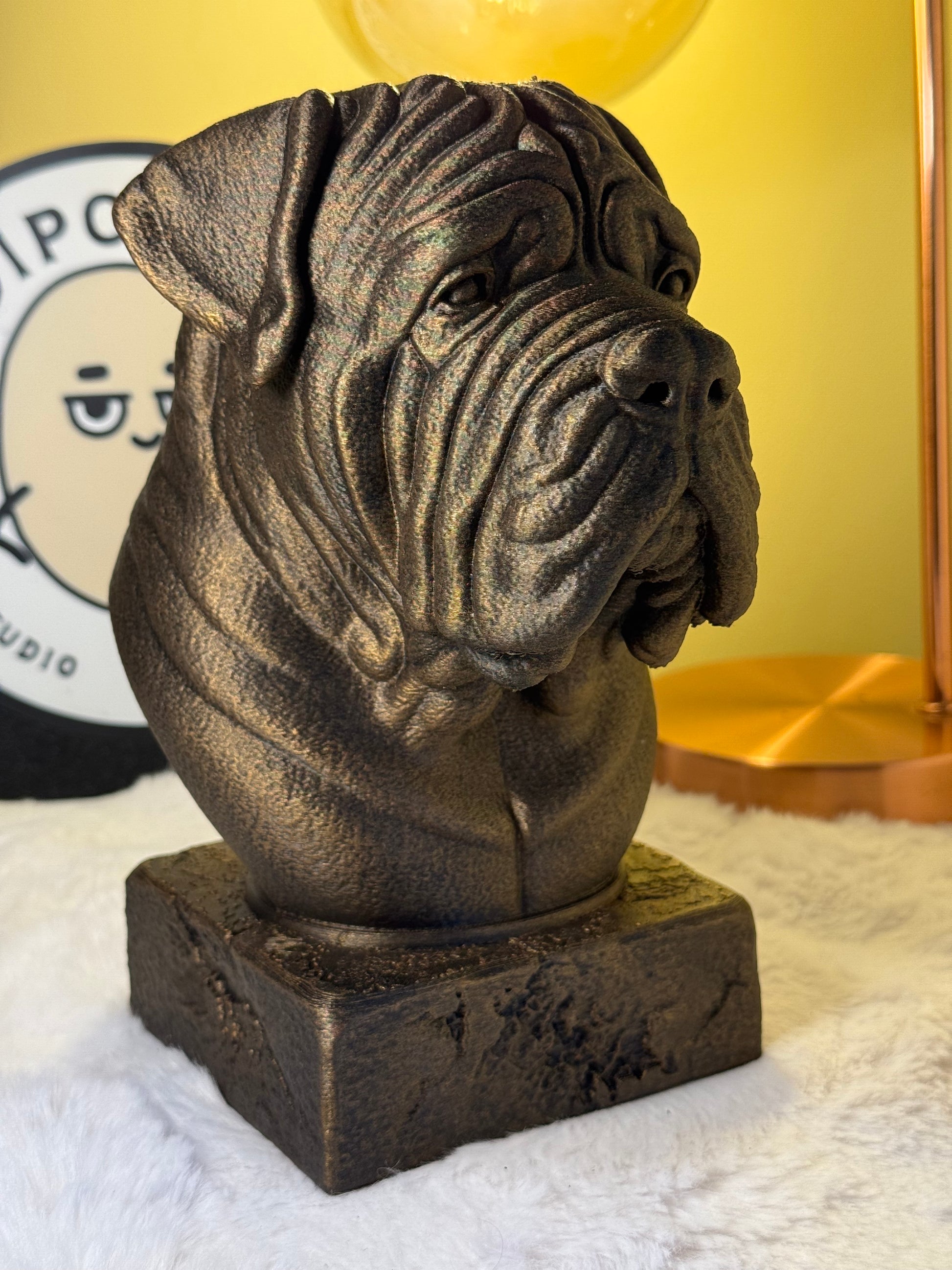 Neapolitan Mastiff full antique bust sculpture – 3D printed Neapolitan Mastiff statue, collectible home decor gift