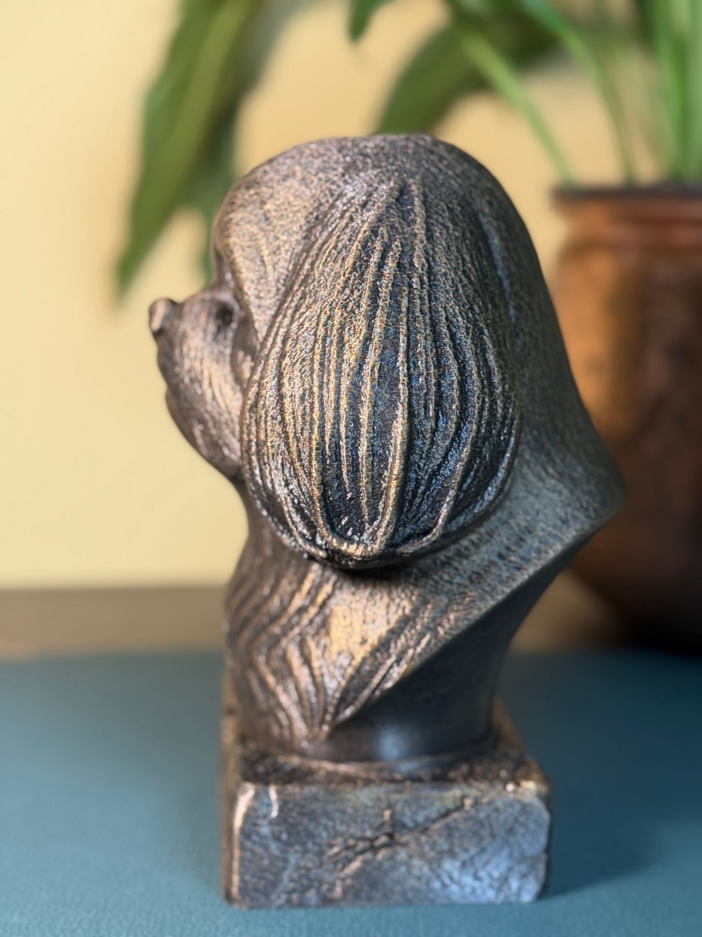 Shih Tzu side view antique style bust – Shih Tzu 3D printed dog statue home decor