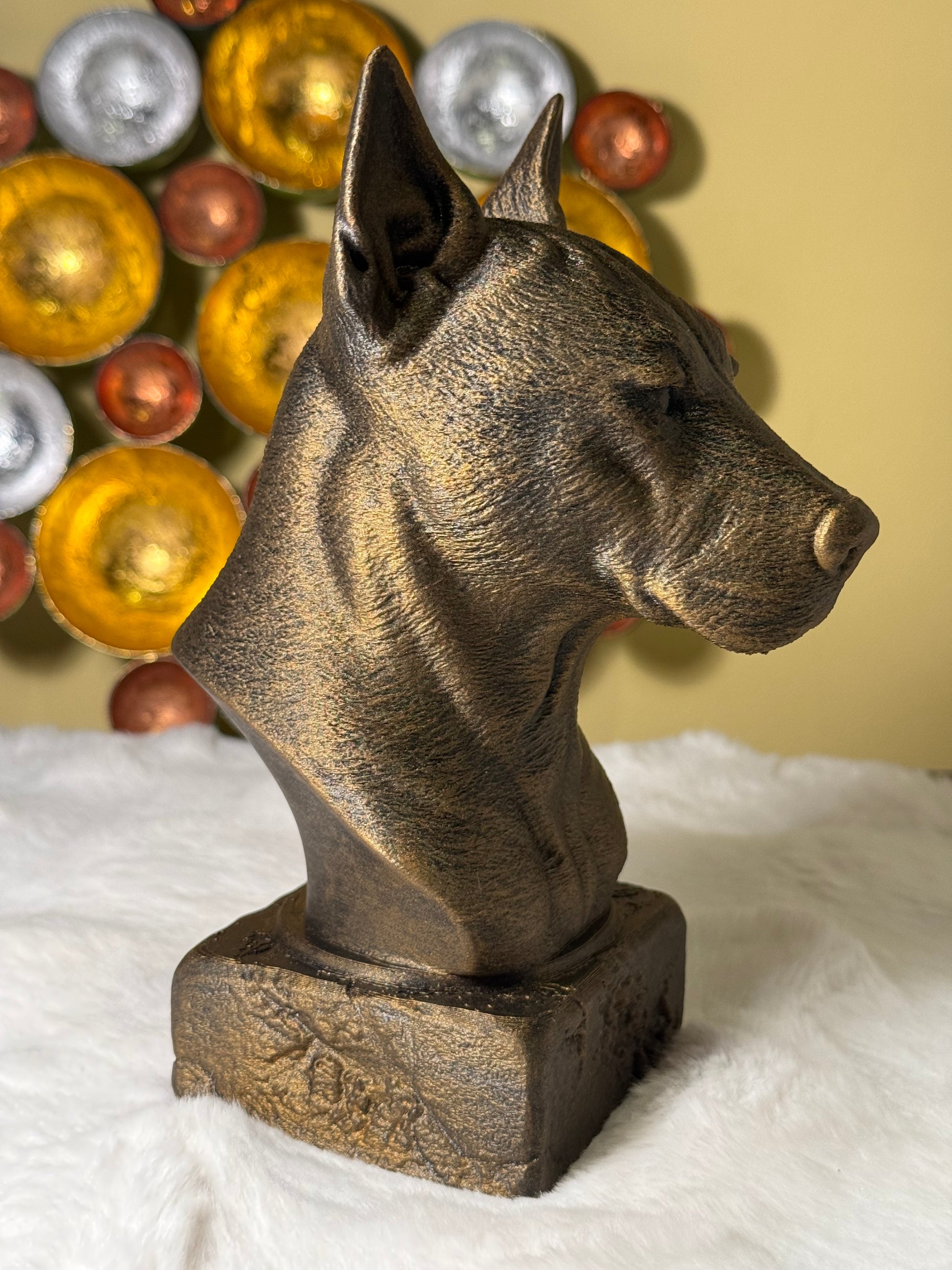 Thai Ridgeback bust detail – antique finish hand-painted 3D print sculpture for dog lovers