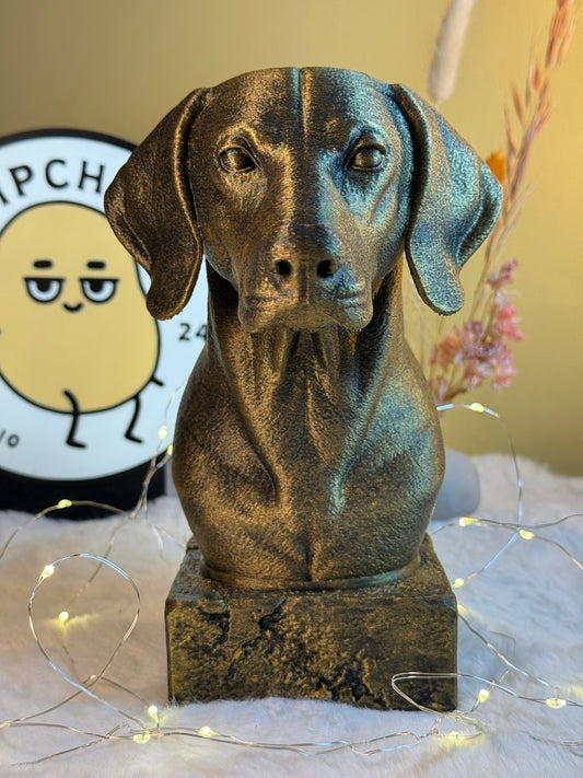 Weimaraner antique bust – hand-painted 3D print dog statue collectible decor